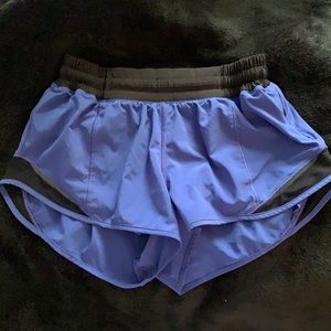 Blue and black lululemon 2.5” inseam shorts. Size 6 and in excellent condition.